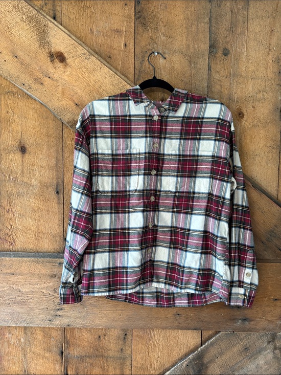 Madewell Tops - Madewell Womens Plaid Button Down Shirt Red White Black Cotton AF641 Small